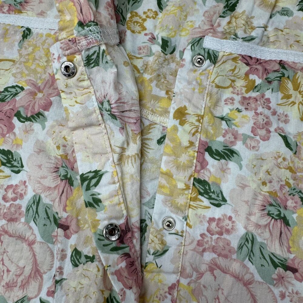 Yozly Dress Women's 2XL House Pastel Floral Short Sleeve Snap Front Pockets Top - Picture 5 of 11